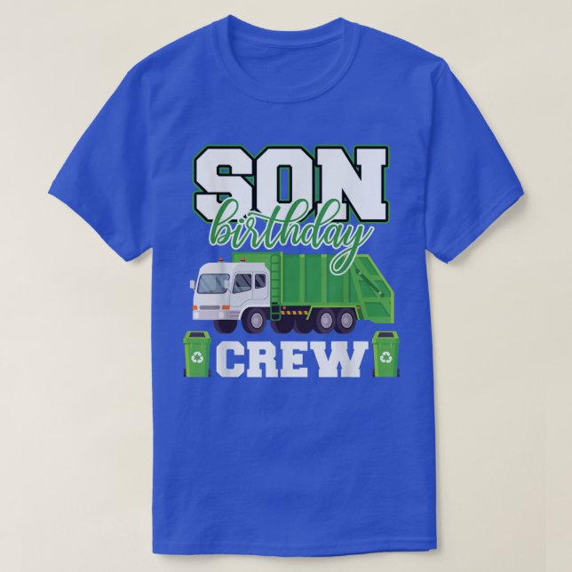 Son Birthday Crew Sopor Lastbil-familjen Matching  T Shirt (Design framsida)