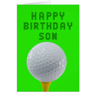Son Birthday Golf Hälsningskort