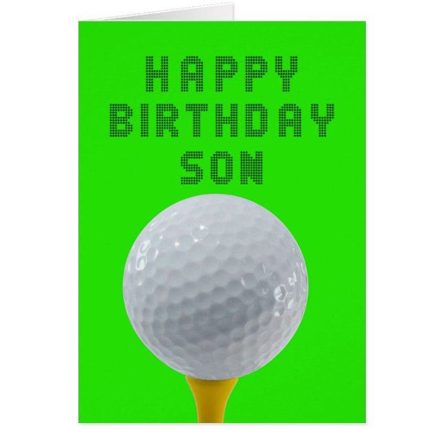 Son Birthday Golf Hälsningskort (Framsidan)