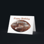 Son Birthday Grunge Large Football for Sportfantas Kort<br><div class="desc">Kortet har en djärv perfekt med grunge-stil för en idrottsälskande son. Täcket visar en slående fotbollsgrafik med oroliga detaljer som fångar spelets upphetsning och hårdhet. Kortets dynamiska utseende kommer säkert att matcha vilken ung sportfantast som helst och skapar det som ett perfekt val för födelsedagsfirande.</div>