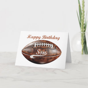 Son Birthday Grunge Large Football for Sportfantas Kort