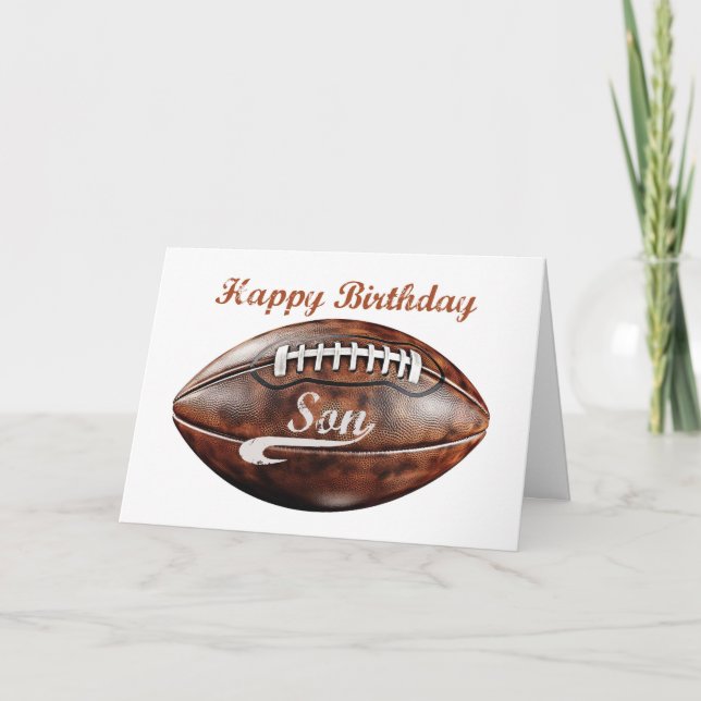 Son Birthday Grunge Large Football for Sportfantas Kort (Framsida)
