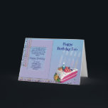 Son Birthday Hälsning Kort<br><div class="desc">Hälsningskort för födelsedag med bild av kaka och text inuti som kan anpassas efter dina egna behov i kostym</div>