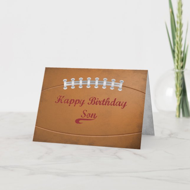 Son Birthday Large Grunge Football for Sportfantas Kort (Framsida)
