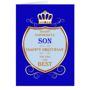Son Birthday med Shield Hälsningskort