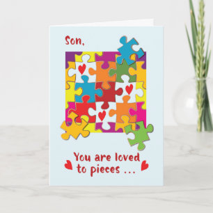 Son Birthday Puzzle Kärlek till Delar Kort