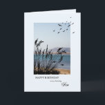 Son Birthday, Seaside Scene Kort<br><div class="desc">Ett underbart födelsedagskort för en son. En havsbottenplats med silhuvad gräs och fiskmåsar. En underbar stillastående scen för att främja minnen från helgdagar i havet.</div>
