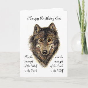 Son Birthday - Varg and Pack Quote Kort