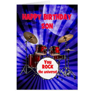 Son Birthday You Sten Drums Hälsningskort