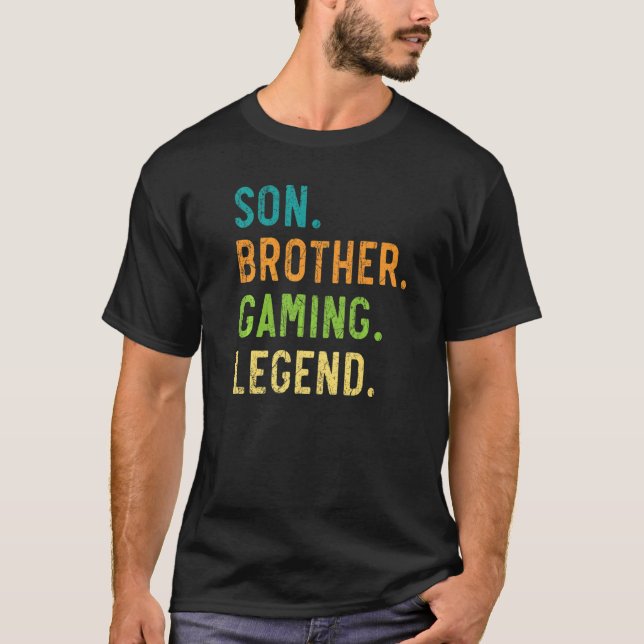 Son Brother Gaming Legend Best Bro Ever Brotherhoo T Shirt (Framsida)