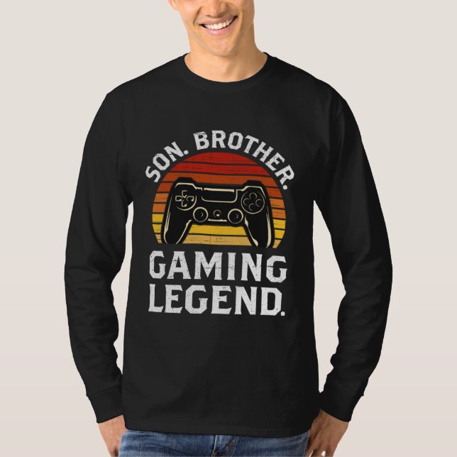 Son Brother Gaming Legend Teenage Boy Gaming T Shirt (Framsida)