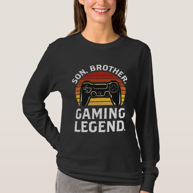 Son Brother Gaming Legend Teenage Boy Gaming T Shirt (Framsida)