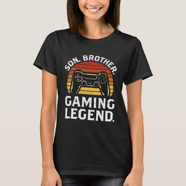 Son Brother Gaming Legend Teenage Boy Gaming T Shirt (Framsida)