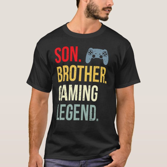 Son Brother Gaming Video Gamer T Shirt (Framsida)