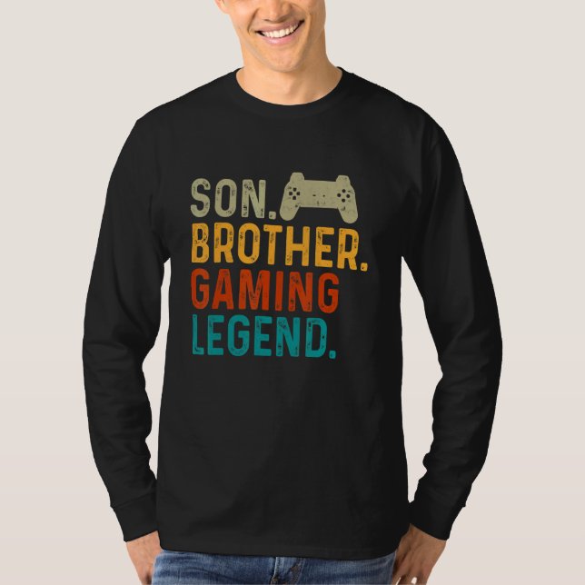 Son Brother Legend Gamer Video Gamer PC Ner T Shirt (Framsida)