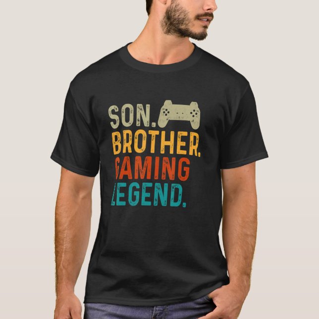 Son Brother Legend Gamer Video Gamer PC Ner T Shirt (Framsida)