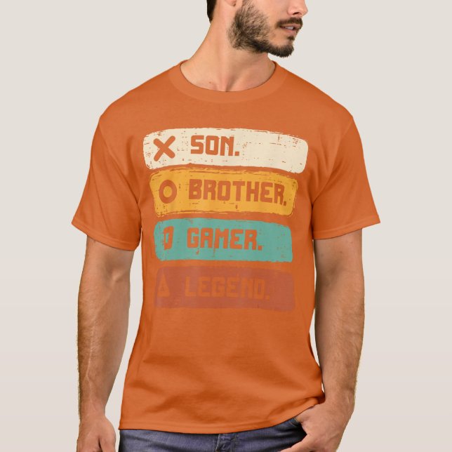 Son Brother Video Gamer Legend Gaming Men Boys een T Shirt (Framsida)