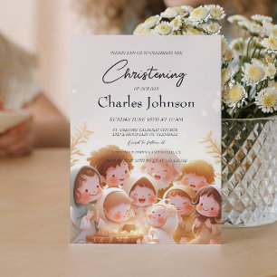 Son Christening för barn och familj Inbjudningar