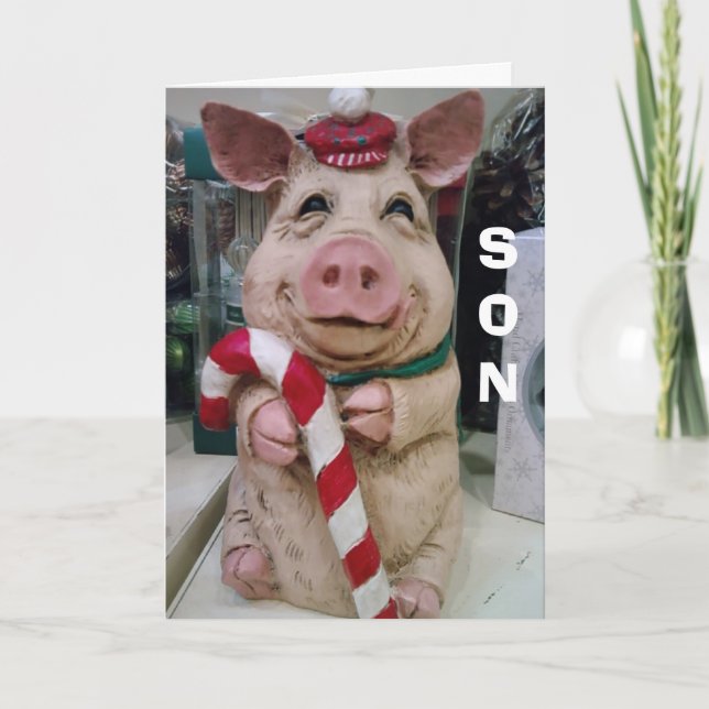 SON=CHRISTMAS PIGGY-NO MARKET-JUST CHRISTMAS WISH HELGKORT (Framsida)