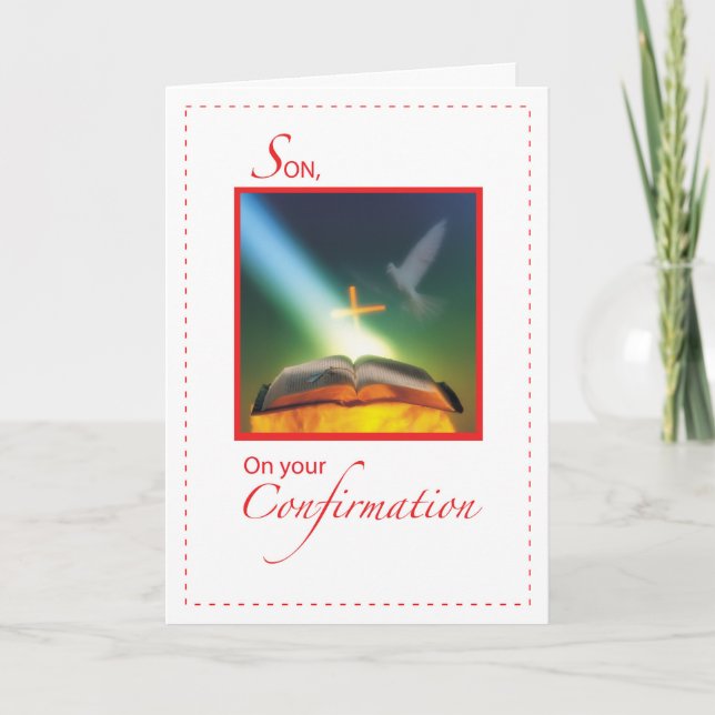 Son Confirmation Dove, Bible, Kor Kort (Framsida)