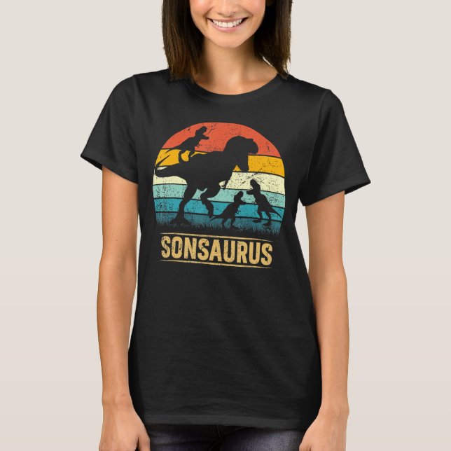 Son Dinosaur t Rex Sonsaurus 3 Kids Matching Famil Shirt (Framsida)