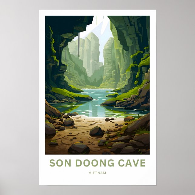 Son Doong Cave Vietnam Travel Skriv ut Poster (Framsidan)