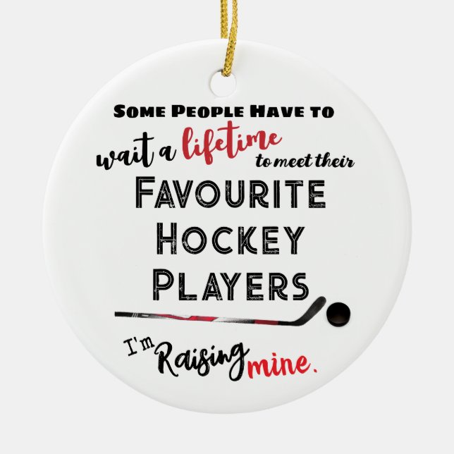son/dotter hockey-ornament julgransprydnad keramik (Framsidan)