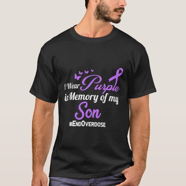 Son Drug Overdose Awareness Memory T Shirt (Framsida)
