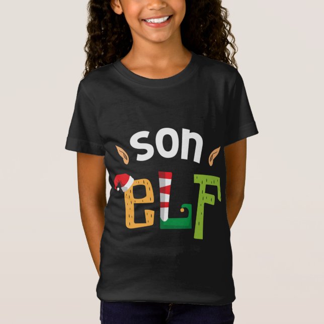 Son Elf jul Elves Squad Matching Elf Family T Shirt (Framsida)