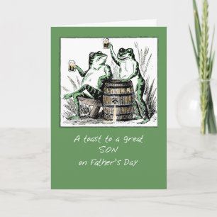 Son Fars dag Frogs Toast with Beer Kort