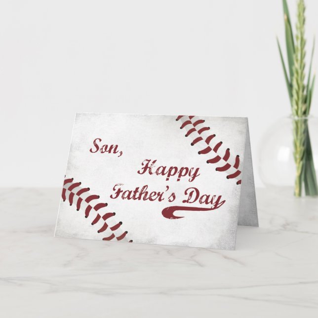 Son Fars dag Large Grunge Baseball, sport Kort (Framsida)