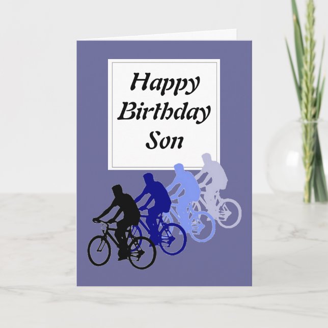 Son, födelsedag, Bike, Cycle Funny från förälder Kort (Framsida)