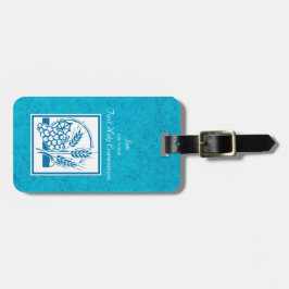 Son, första gemenskap, vete, druvor blå bagagebricka