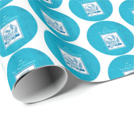 Son, första gemenskap, vete, druvor blå presentpapper