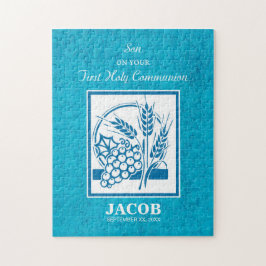 Son, första gemenskap, vete, druvor blå pussel