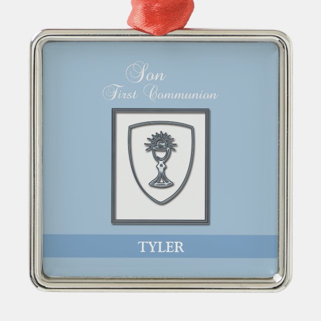 Son, första kommunfullmäktige Silver Chalice Julgransprydnad Metall (Framsidan)