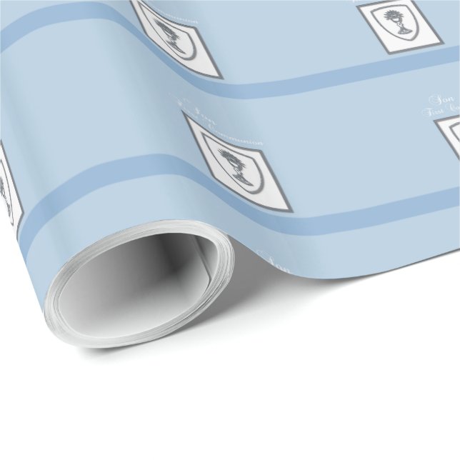 Son, första kommunion silverkalk presentpapper (Rullad Hörn)