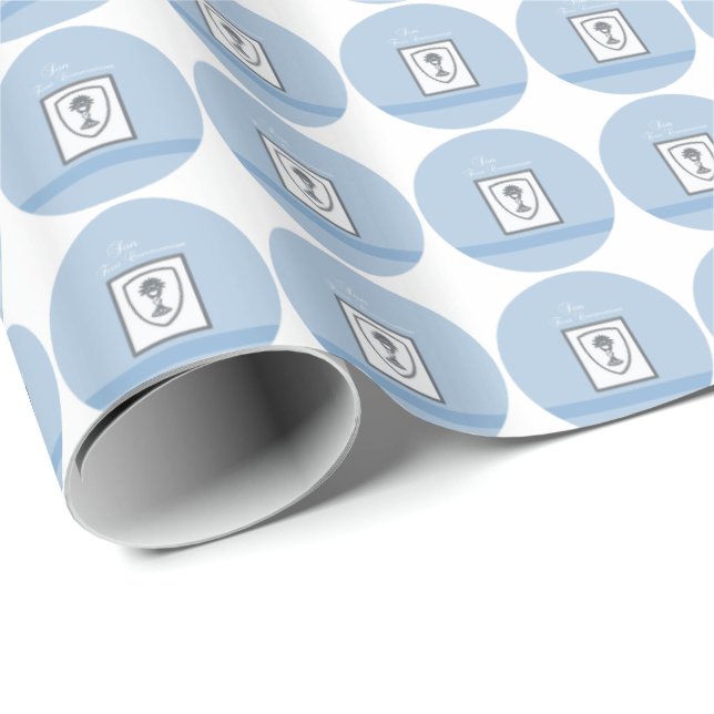 Son, första kommunion silverkalk presentpapper (Rullad Hörn)