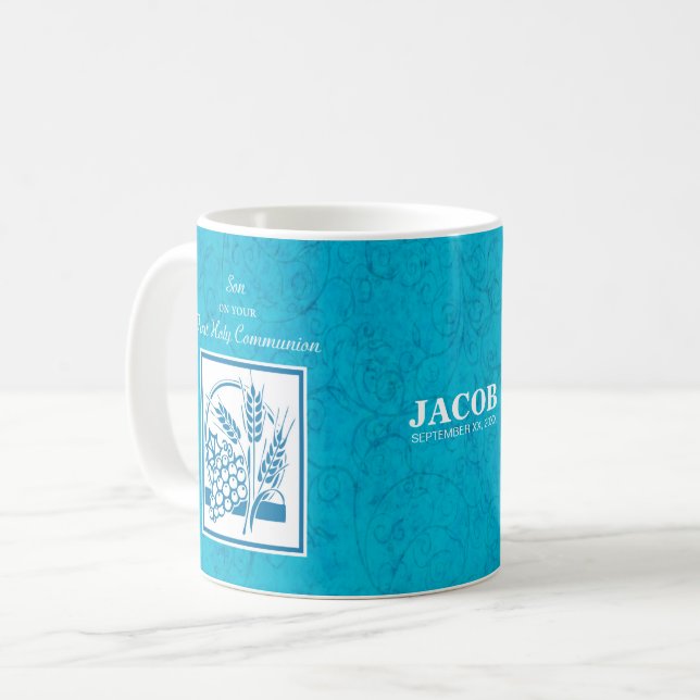 Son, Första Kommunion, Vete, Blå Druvor Kaffemugg (Framsida vänster)