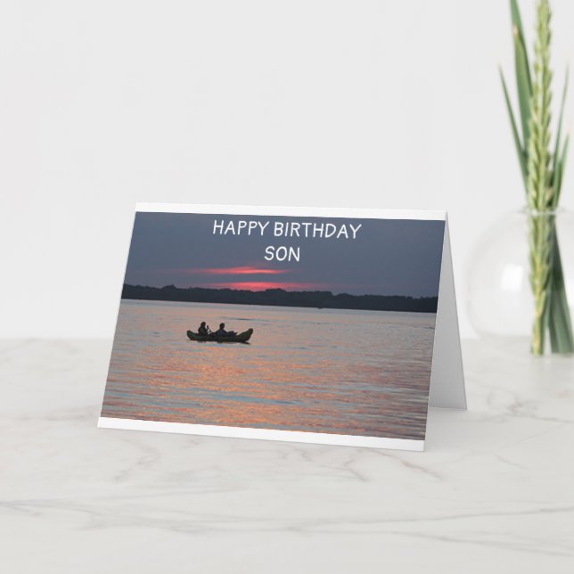 SON GER DIN BIRTHDAY UT PÅ VATTEN-KORTET KORT (Framsida)