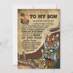 Son Gifts Brev till min son Kärlek från Pappa Julkort
