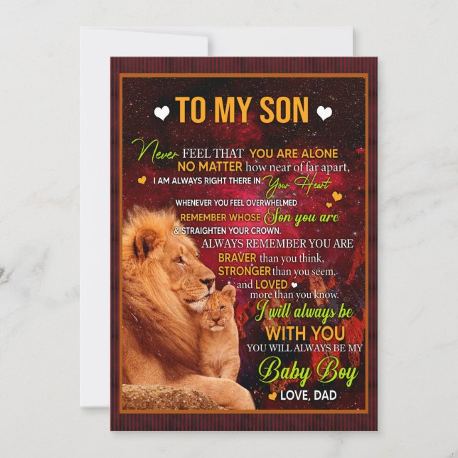 Son Gifts | Brev till min son Kärlek från Pappa Julkort (Framsida)