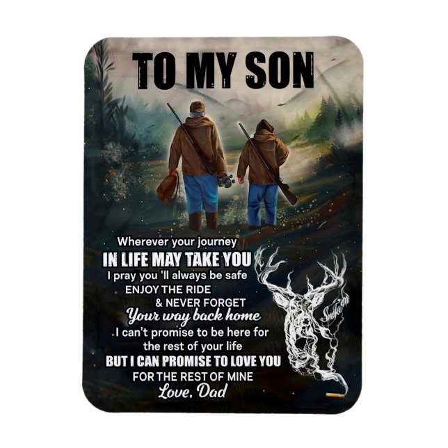 Son Gifts | Brev till min son Kärlek från Pappa Magnet (Vertikal)