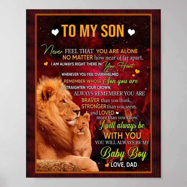 Son Gifts | Brev till min son Kärlek från Pappa Poster (Framsidan)