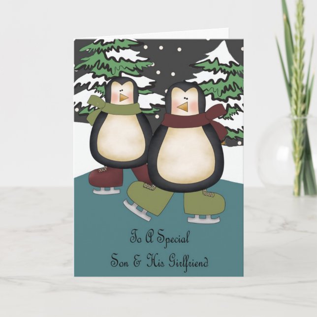 Son & Girlkompis Penguins julkort Helgkort (Framsida)