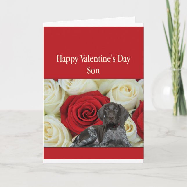 Son Glossy Grizzly Valentine Puppy Kärlek Helgkort (Framsida)