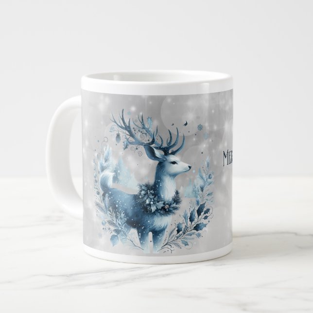 Son God jul Blue Modern Hjort Jumbo Mugg (Framsida vänster)