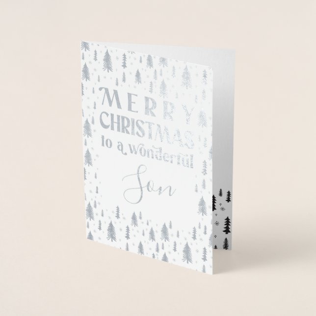 Son God jul Träd Silver Foil Card Folierat Kort (Framsida)