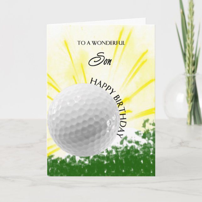 Son Golfer Birthday Card Kort (Framsida)