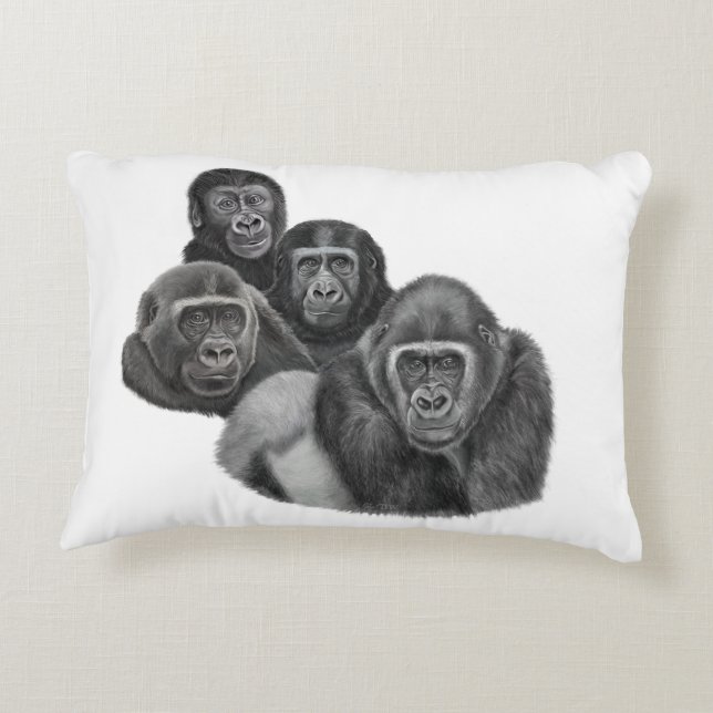 Son Gorilla Cushion By AGE. Gorilla Life Prydnadskudde (Baksidan)